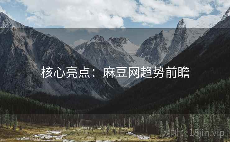 核心亮点：麻豆网趋势前瞻