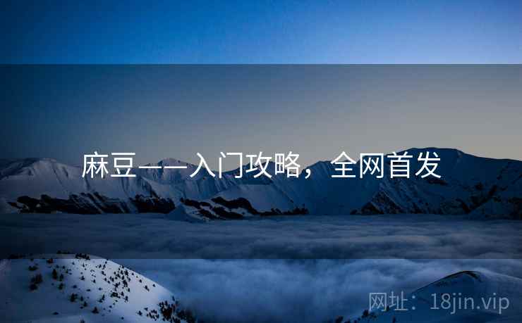 麻豆——入门攻略，全网首发