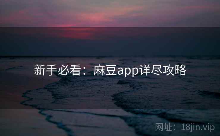 新手必看：麻豆app详尽攻略